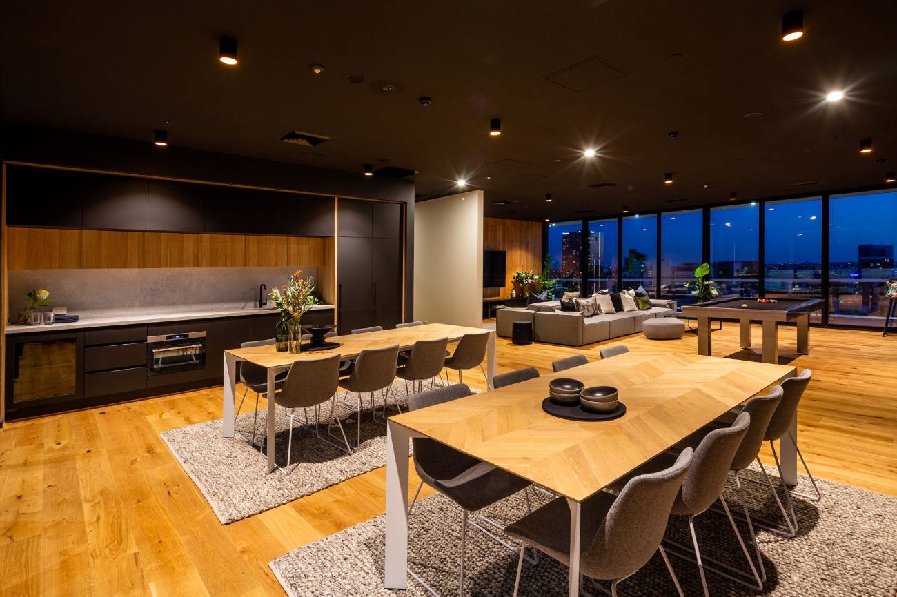 Penthouse Entertaining — flooring by BUILD FLOOR